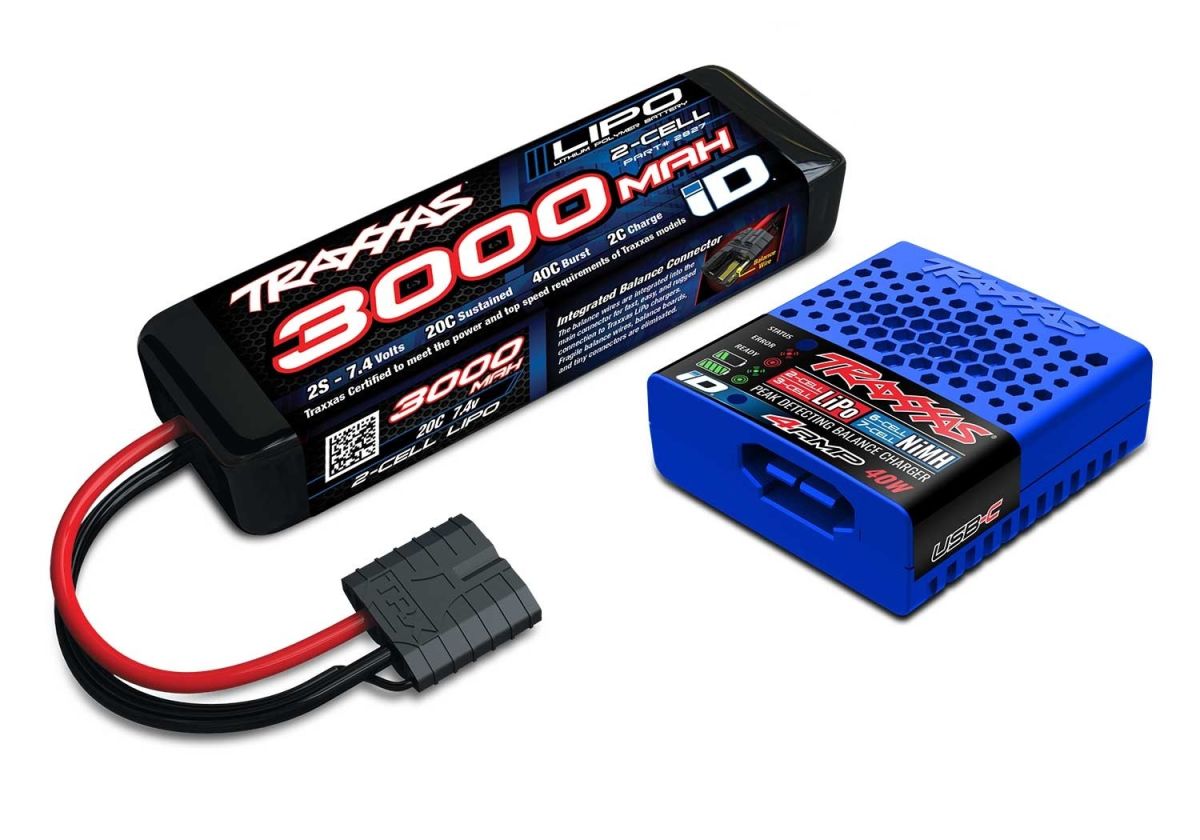 Traxxas 2s 7.4v lipo 3000mah pack bateria y cargador