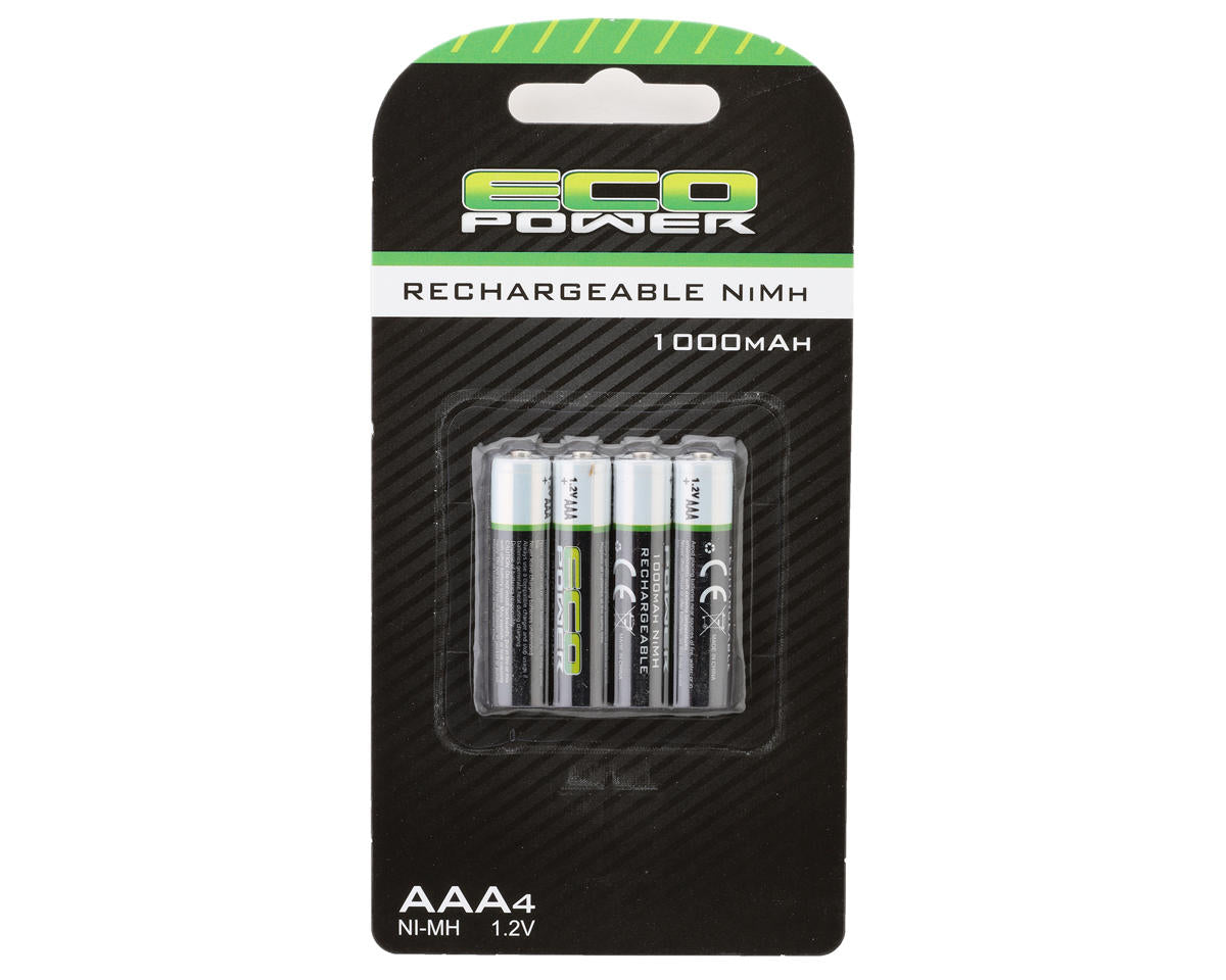 Ecopower baterias recargables AAA NiMH de alta potencia EcoPower (4) (1,2 V/1000 mAh)