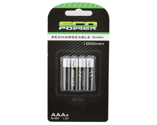 Ecopower baterias recargables AAA NiMH de alta potencia EcoPower (4) (1,2 V/1000 mAh)